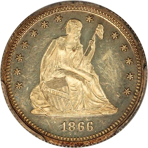 image for: 1866 25c PCGS Proof 63 (Motto)