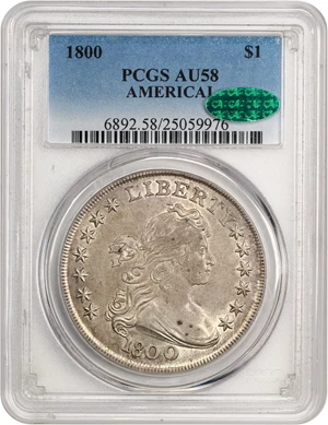 image for: 1800 $1 PCGS/CAC AU58 (AMERICAI)