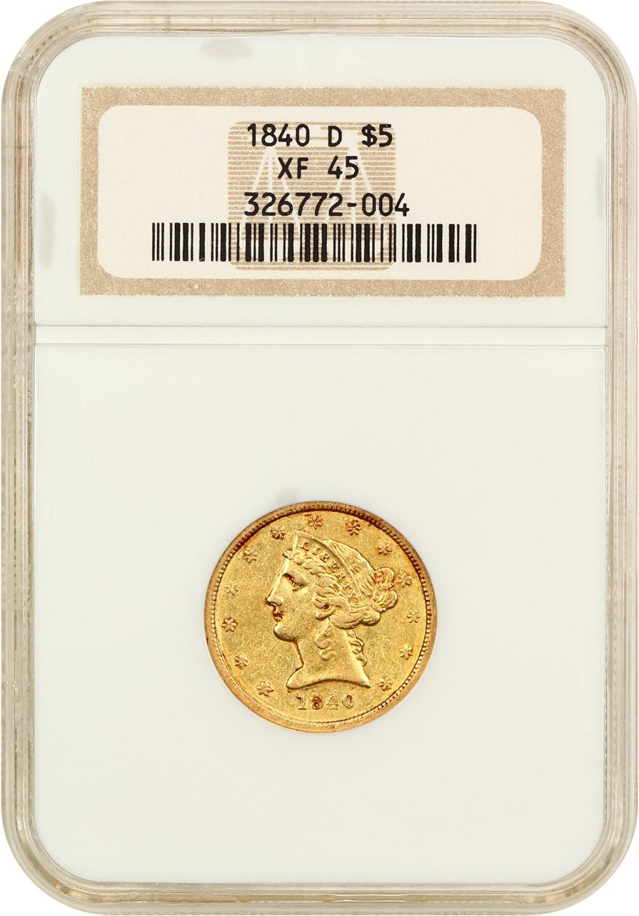 image for: 1840-D $5 NGC XF45 (Tall D)