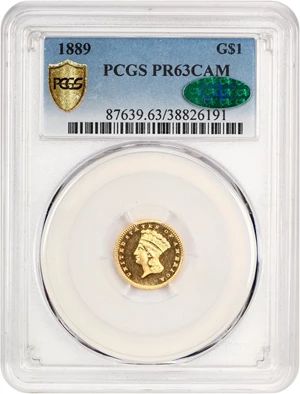 image for: 1889 G$1 PCGS/CAC Proof 63 CAM