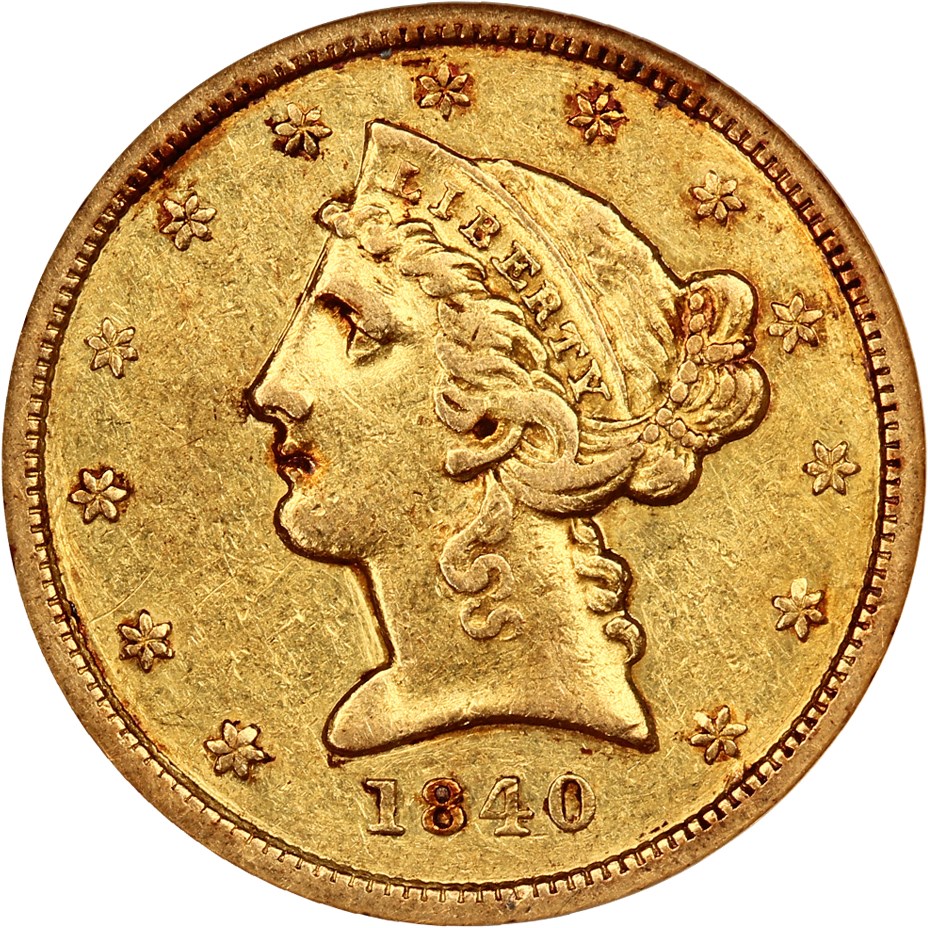 image for: 1840-D $5 NGC XF45 (Tall D)