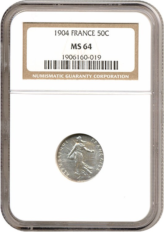 image for: France: 1904 50 Centime  NGC MS64 