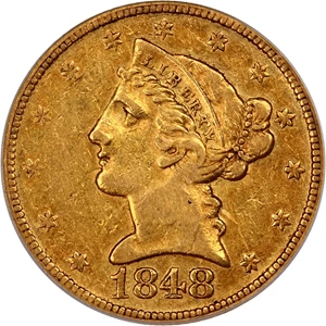 image for: 1848-D $5 PCGS/CAC XF45