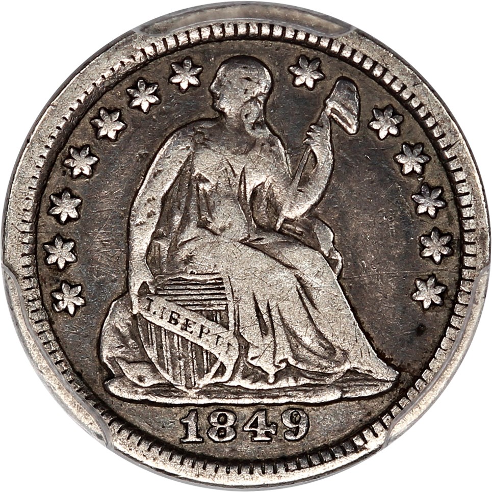 image for: 1849/6 H10c PCGS VF20 (Over Wide, Placed 6)