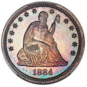 image for: 1884 25c PCGS/CAC Proof 66+