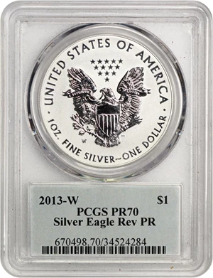 image for: 2013-W Silver Eagle $1 PCGS Proof 70 (Reverse Proof, Cleveland Signature)