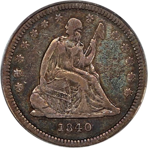 image for: 1840 25c PCGS VF25 (Drapery)