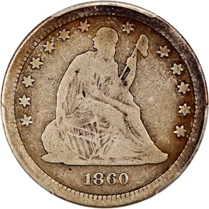image for: 1860-S 25c PCGS/CAC VG-08