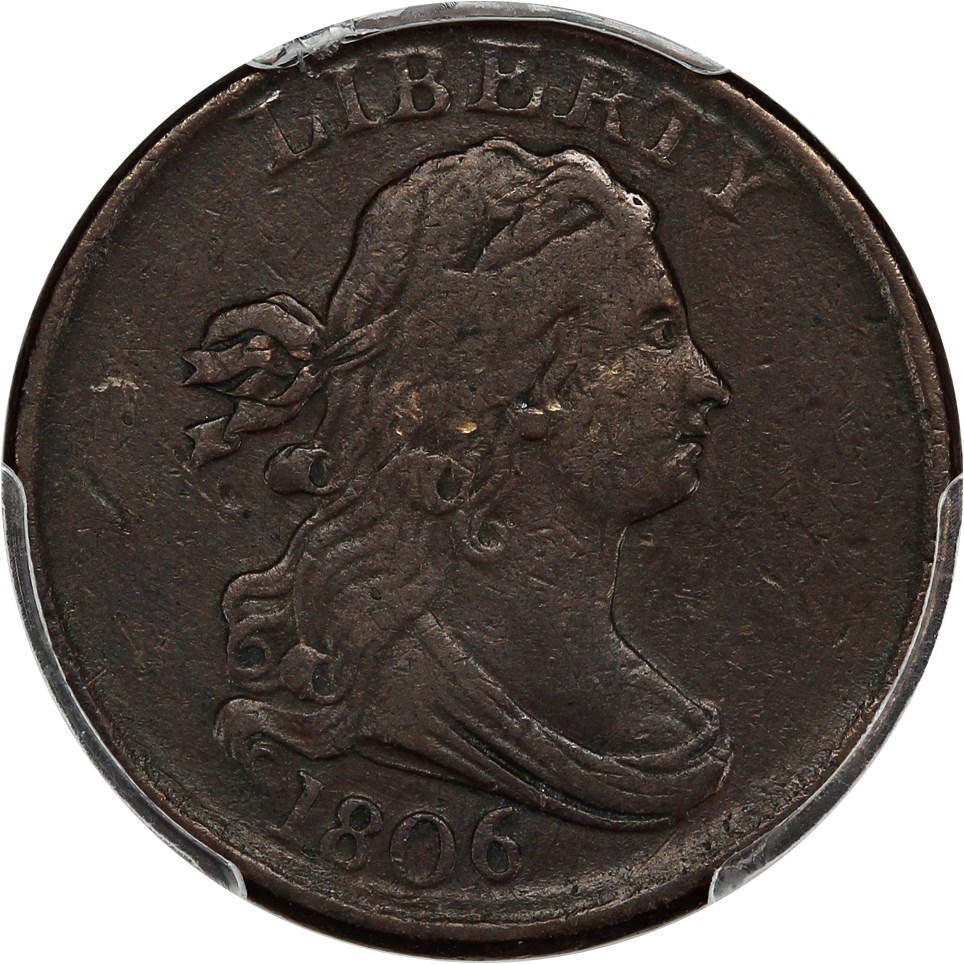 image for: 1806 Small 6, No Stems 1/2c PCGS VF30 (C-1)