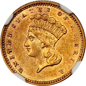 image for: 1863 G$1 NGC AU58