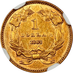 image for: 1863 G$1 NGC AU58
