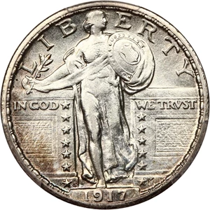 image for: 1917-S Type 2 25c PCGS AU53