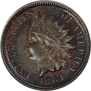 image for: 1864 1c ANACS AU50 BN (Bronze, FS-1301, S-2)