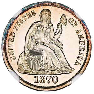 image for: 1870 10c NGC Proof 66 CAM