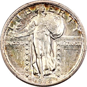 image for: 1918 25c PCGS AU55