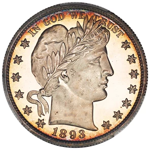 image for: 1893 50c PCGS/CAC Proof 64+ CAM