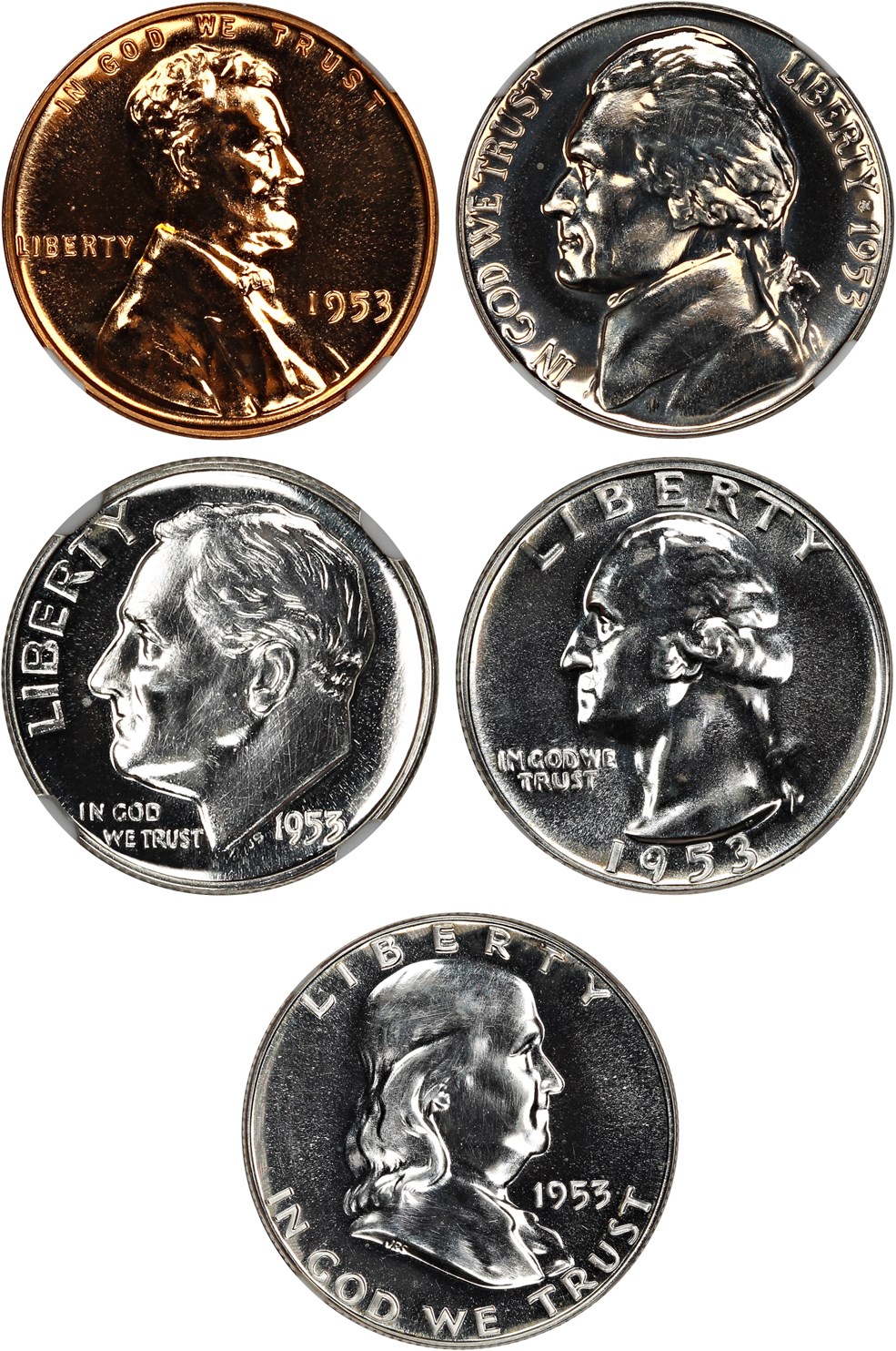 image for: 1953 Proof Set NGC Proof 63-67 (5 Coins)