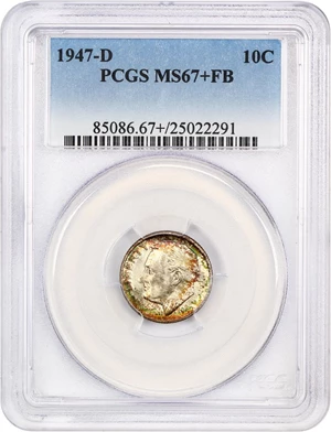 image for: 1947-D 10c PCGS MS67+ FB