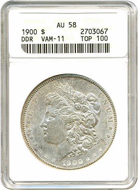 image for: Top 100 VAM: 1900 $1 VAM 11  DDR ANACS AU58 