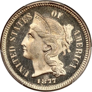 image for: 1877 3cN PCGS/CAC Proof 67 CAM