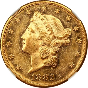 image for: 1882-CC $20 NGC AU58