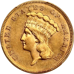 image for: 1889 $3 PCGS MS62