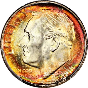 image for: 1951-S 10c PCGS MS67+ FB