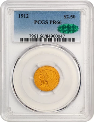 image for: 1912 $2 1/2 PCGS/CAC Proof 66