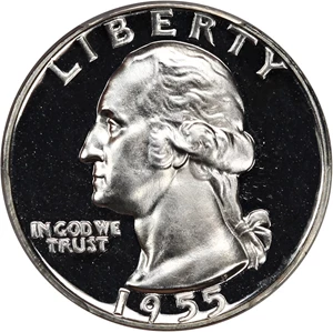 image for: 1955 25c PCGS Proof 68 DCAM