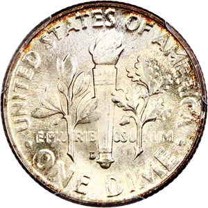 image for: 1947-D 10c PCGS MS67+ FB