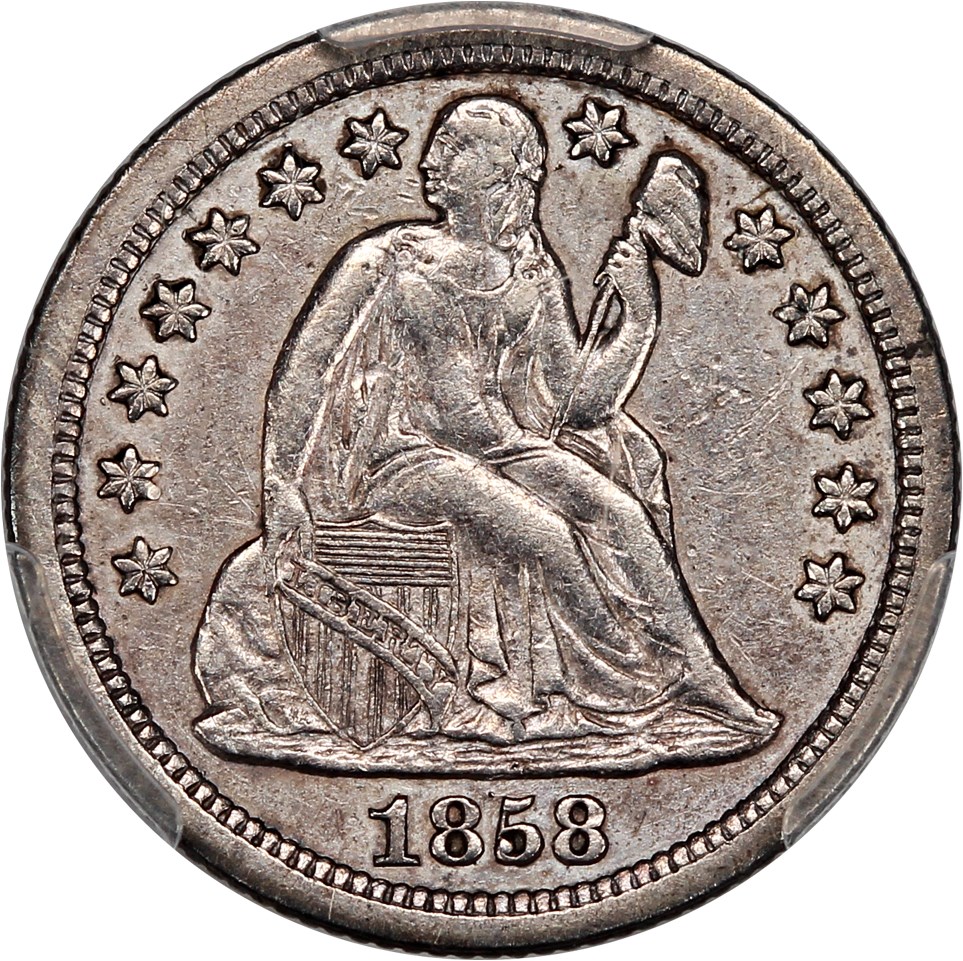 image for: 1858-S 10c PCGS XF40