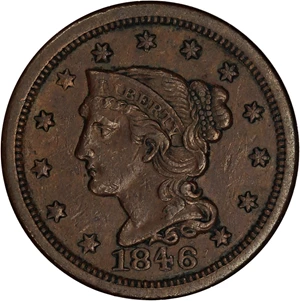 image for: 1846 1c NGC AU53 (Medium Date)