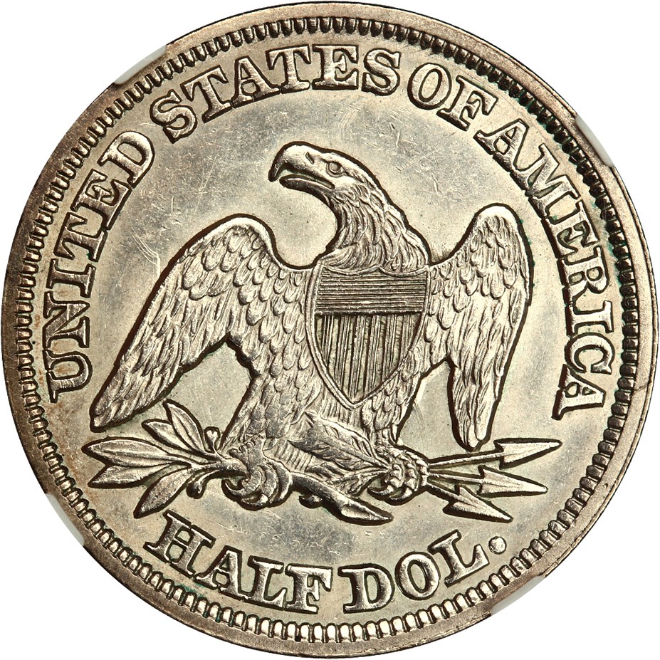 image for: 1855/854 50c NGC AU55 (Arrows, FS-301)