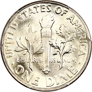 image for: 1950-S 10c PCGS MS67+ FB