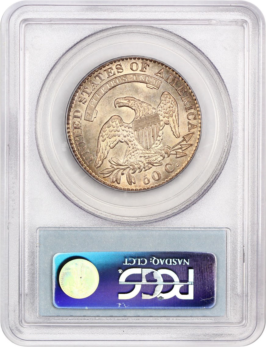 image for: 1828 50c PCGS AU58 (Sq Base 2, Sm 8, Sm Let.)