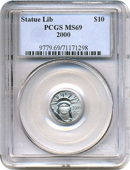 image for: 2000 $10 Platinum Eagle PCGS MS69 