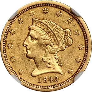 image for: 1840 $2 1/2 NGC AU55