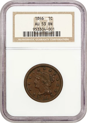 image for: 1846 1c NGC AU53 (Medium Date)