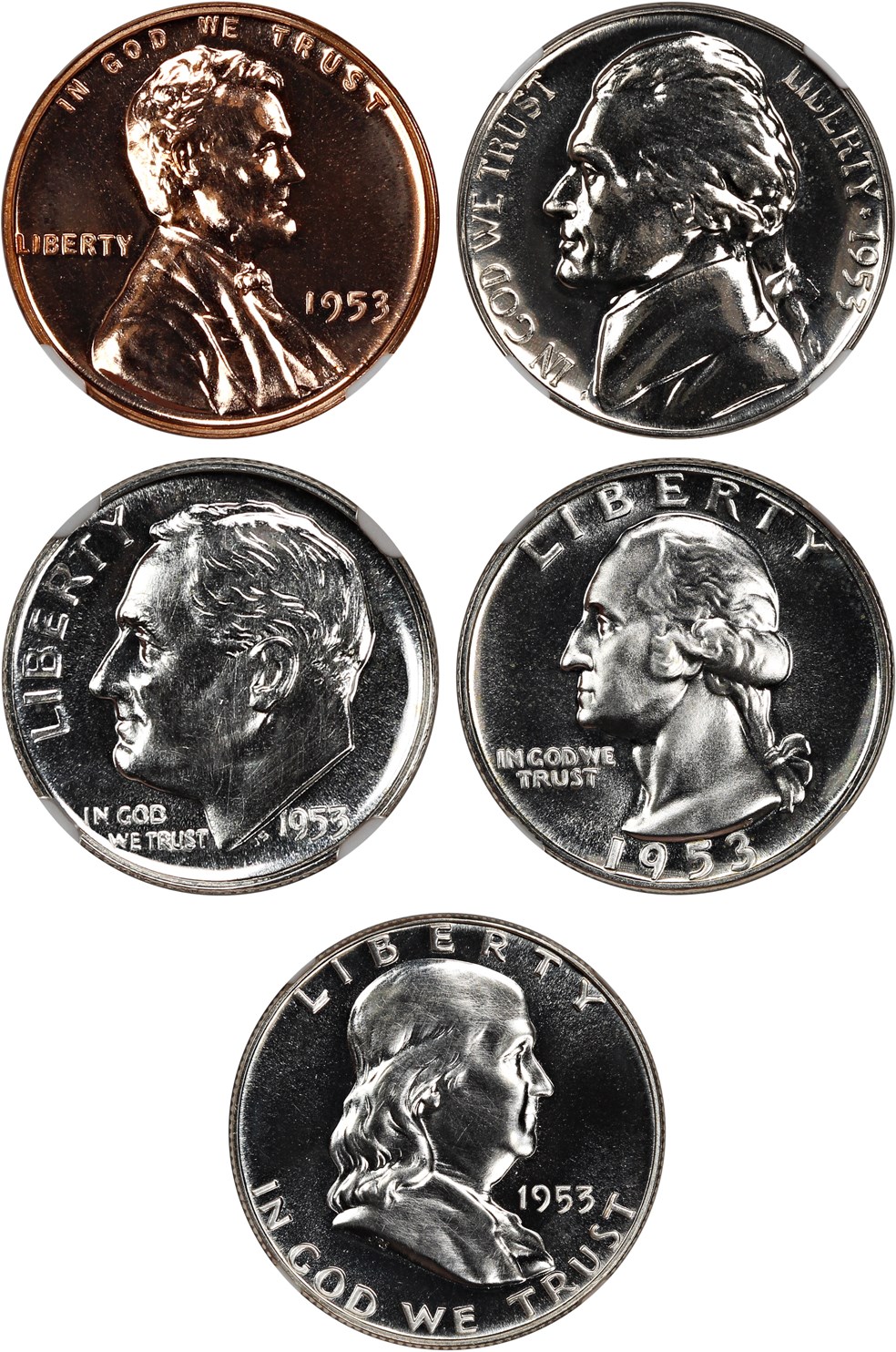 image for: 1953 Proof Set NGC Proof 67 (5 Coins)