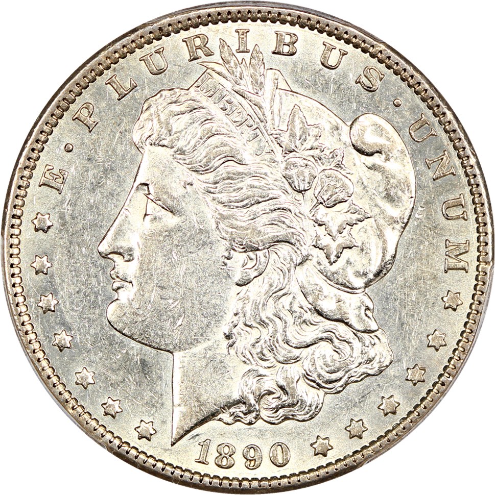 image for: 1890-CC $1 PCGS AU53 (Tailbar)