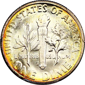 image for: 1951-S 10c PCGS MS67+ FB