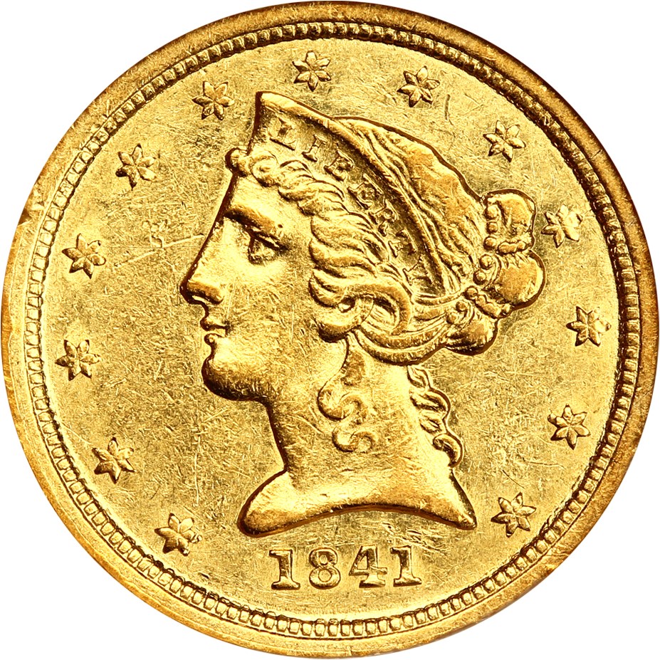 image for: 1841-C $5 NGC AU55