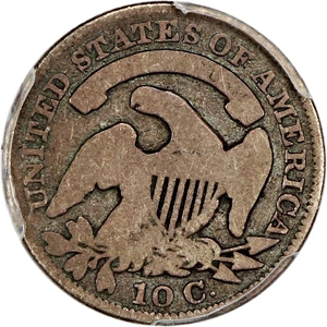 image for: 1829 10c PCGS/CAC Good-04 (Curl Base 2)