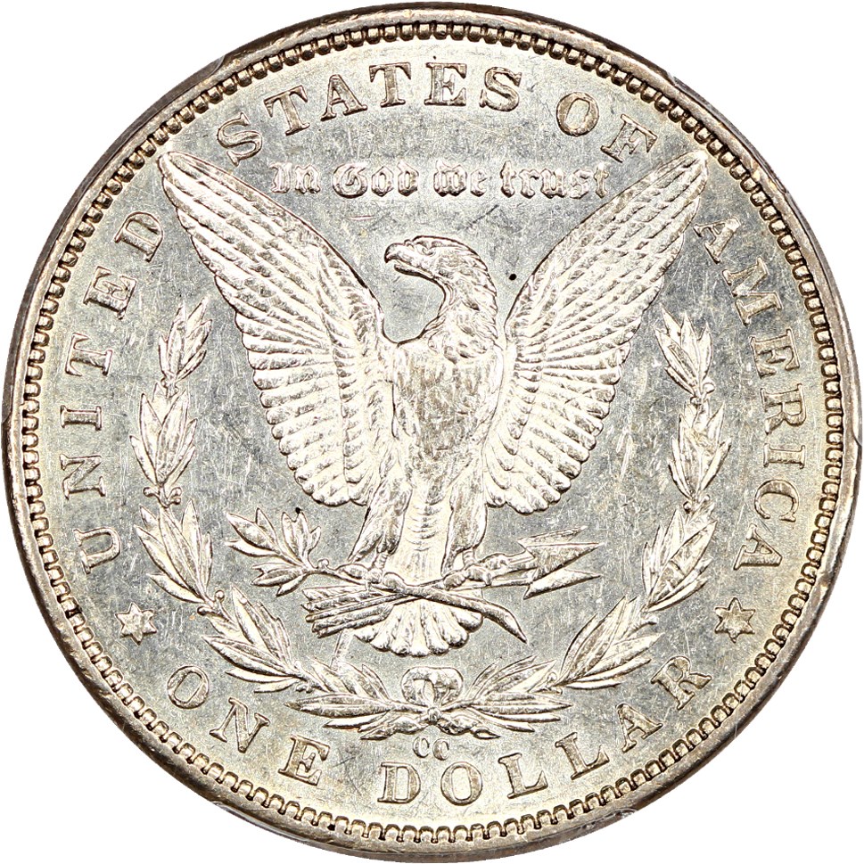 image for: 1890-CC $1 PCGS AU53 (Tailbar)