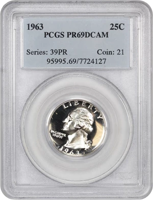 image for: 1963 25c PCGS Proof 69 DCAM