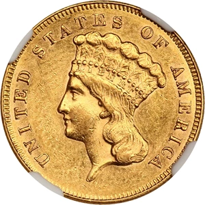image for: 1864 $3 NGC MS60