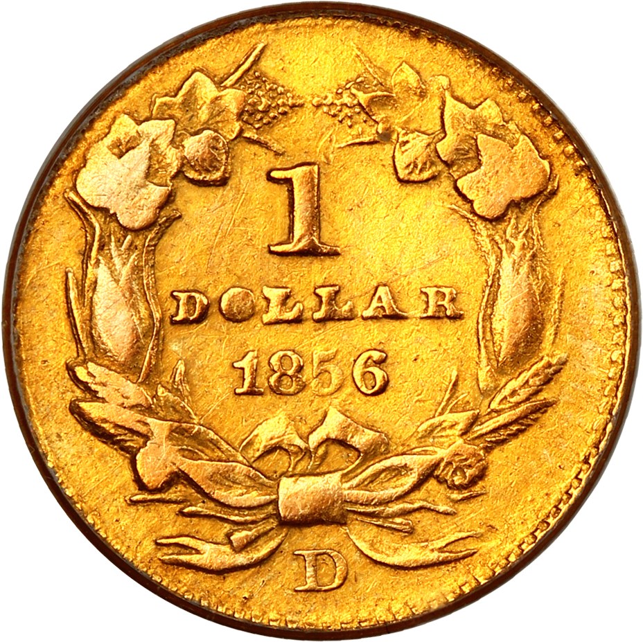 image for: 1856-D G$1 PCGS VF35 (OGH)