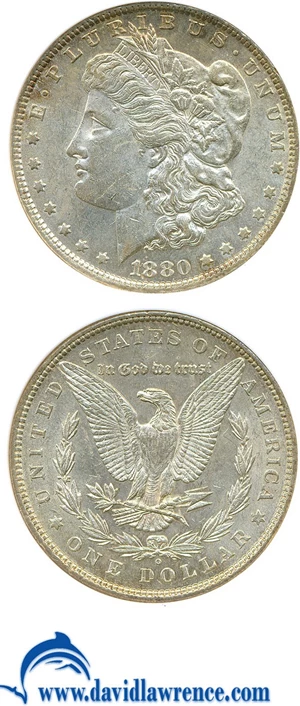 image for: Top 100 VAM: 1880-O $1 VAM 6A 8/7 ANACS AU58