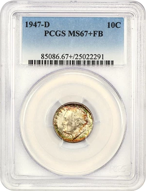 image for: 1947-D 10c PCGS MS67+ FB