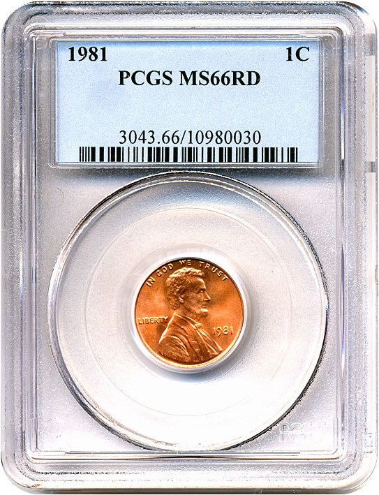 image for: 1981 1c  PCGS MS66 RD